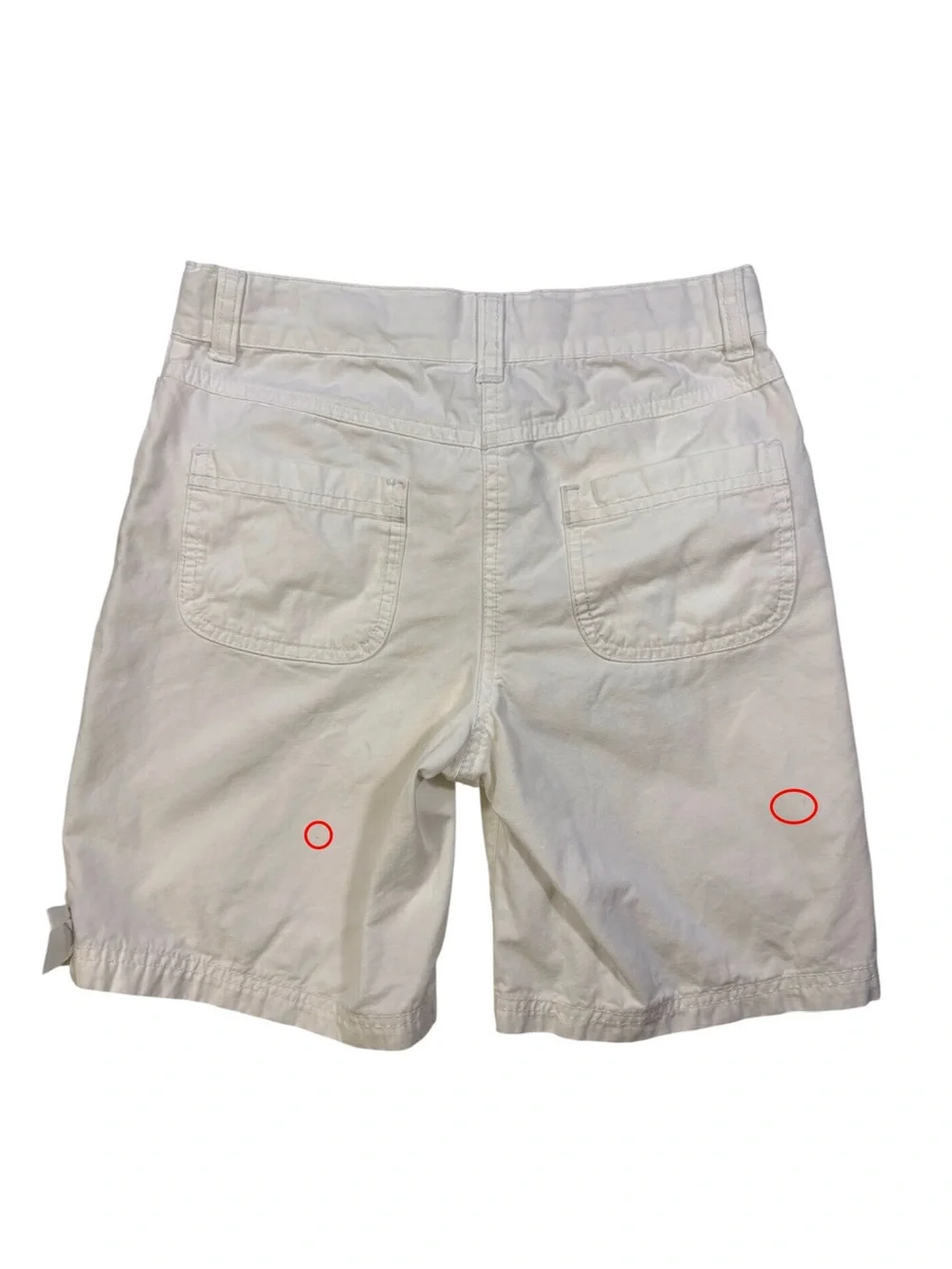 Gymboree White Cotton Adjustable Waist Bermuda Shorts with Side Bows